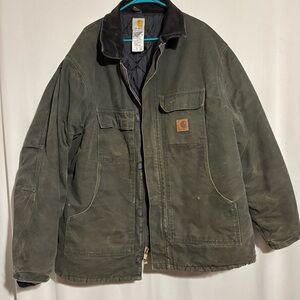 Carhartt Men's Dark Olive Green Arctic Quilted Lined Jacket 2XL Tall